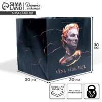 Пакет подарочный квадратный, упаковка, &laquo;Цезарь&raquo;, 30 х 30 х 30 см