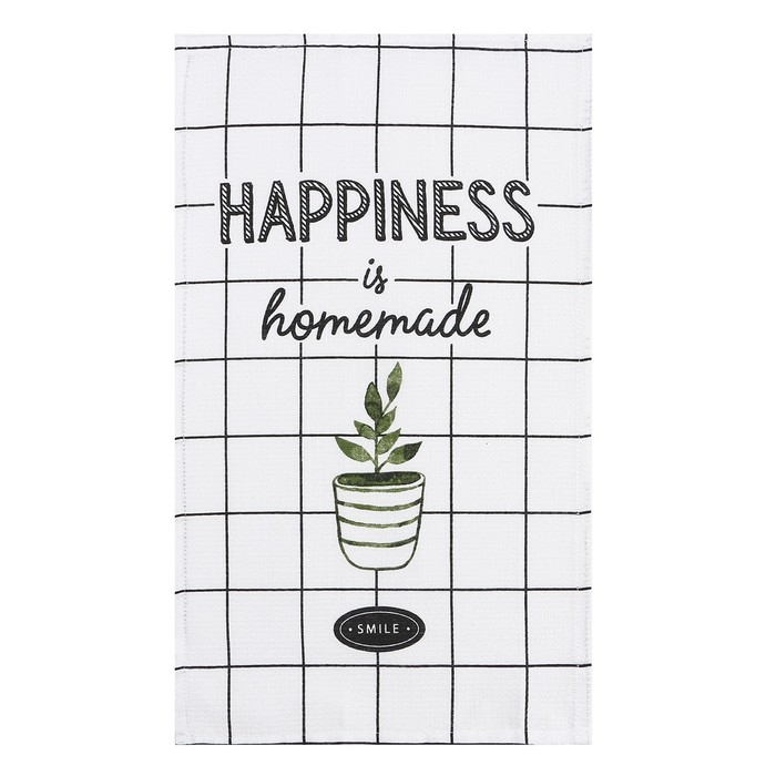 Полотенце Доляна "Улыбайся" 28х46 см, 100% хлопок, вафля 160 г/м2