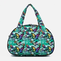 Сумка дорожная женская на молнии, наружный карман, цвет зелёный Сумка дорожная женская на молнии, наружный карман, цвет зелёный