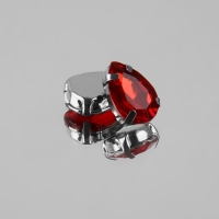 Стразы пришивные «Капля», в оправе, 10 × 14 мм, 20 шт, цвет красный Стразы пришивные «Капля», в оправе, 10 × 14 мм, 20 шт, цвет красный