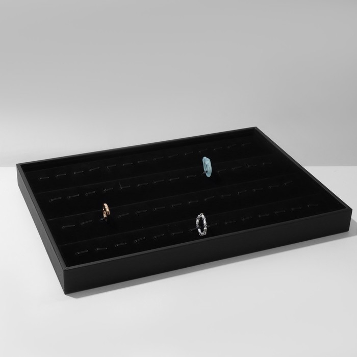 Подставка под кольца с крючками 56 мест, 35×24×3 см, цвет чёрный Подставка под кольца с крючками 56 мест, 35×24×3 см, цвет чёрный