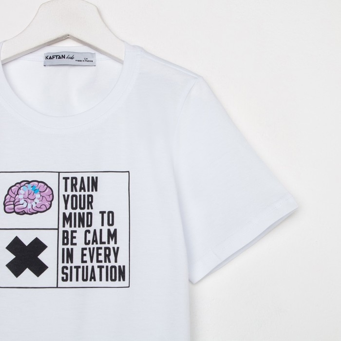 Футболка для мальчика KAFTAN Футболка для мальчика KAFTAN "Hype", рост 164-170, цвет белый