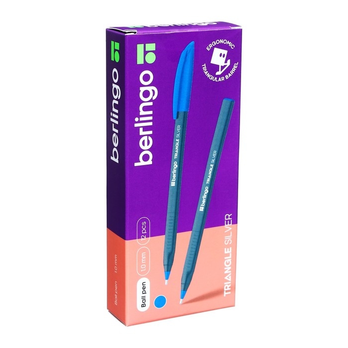 Ручка шариковая 1.0 мм, Triangle Silver, чернила синие, трёхгранная
