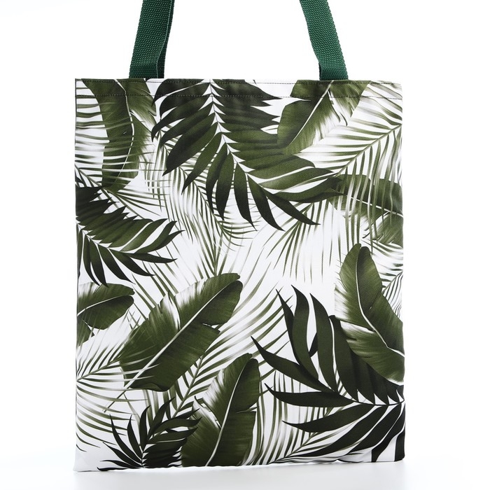 Шопер «Тропики» 35х0.5х40 см, отдел без молнии, без подклада, зеленый Шопер «Тропики» 35х0.5х40 см, отдел без молнии, без подклада, зеленый