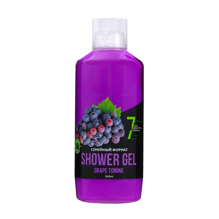 Гель для душа Гель для душа "Сила 7 элементов природы" с маслом виноградной косточки, 1000 мл