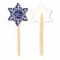 Новогодние шпажки &laquo;С Новым Годом!&raquo;, снежинка, набор 12 шт.
