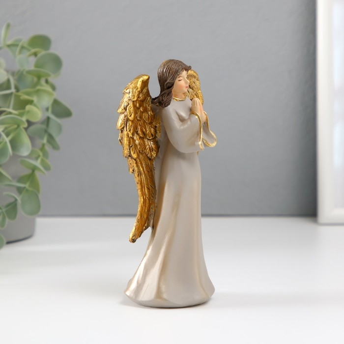 Сувенир полистоун "Ангельская девушка с золотыми крыльями" МИКС 4,5х8х15,5 см