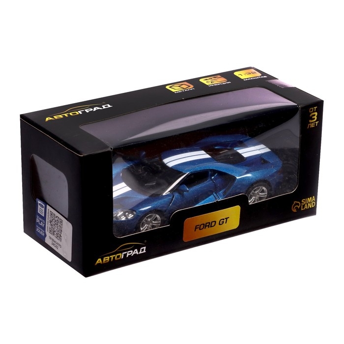 Машина металлическая FORD GT, 1:32, инерция, открываются двери, цвет синий Машина металлическая FORD GT, 1:32, инерция, открываются двери, цвет синий