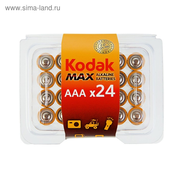 Батарейка алкалиновая Kodak Max, AAA, LR03-24BOX, 1.5В, бокс, 24 шт. Батарейка алкалиновая Kodak Max, AAA, LR03-24BOX, 1.5В, бокс, 24 шт.