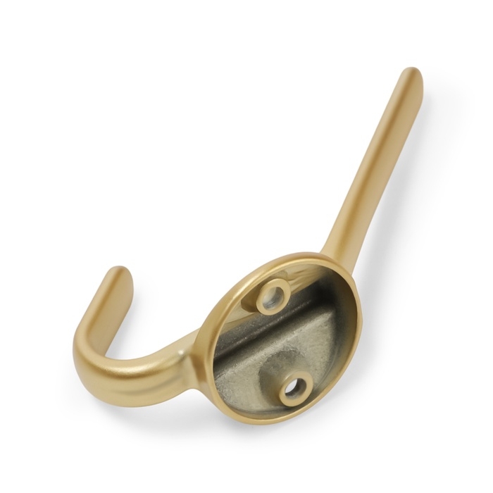 Крючок мебельный CAPPIO TKD030, двухрожковый, цвет мат золото