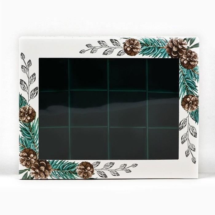 Коробка складная под 12 конфет &laquo;Еловый аромат&raquo;, 14.4 х 18.4 х 3.8 см, Новый год