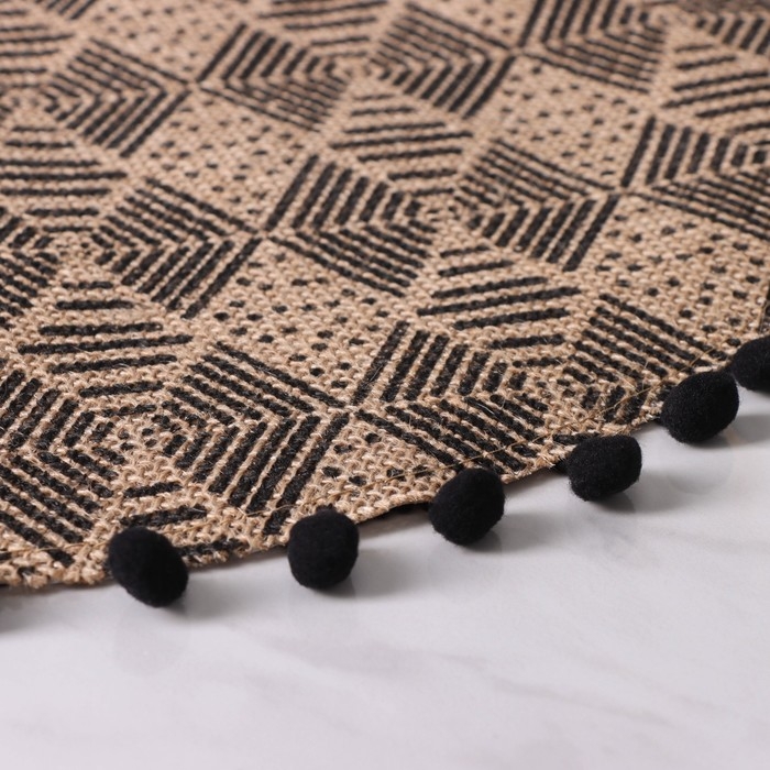 Салфетка сервировочная на стол Доляна &laquo;Сафари&raquo;, d=38 см, цвет чёрный