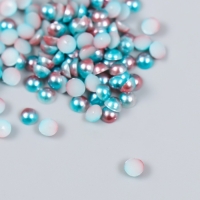 Декор "Полубусины и стразы. Градиент голубой" d=4 мм 10г 200 шт 5х2,5 см