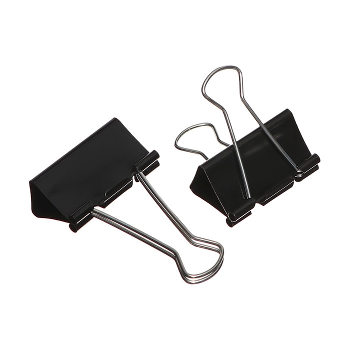 Набор зажимов для бумаг черных 51мм 12 штук, в пластиковой тубе Набор зажимов для бумаг черных 51мм 12 штук, в пластиковой тубе