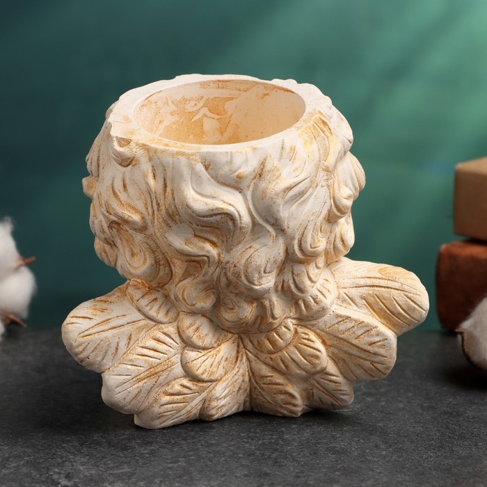 Подсвечник "Молящийся ангел" 10х11,5х11см, позолота