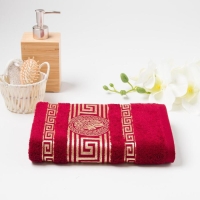 Полотенце махровое жаккардовое Афина 70х140см, цв.бордовый, 450г/м, хл100%