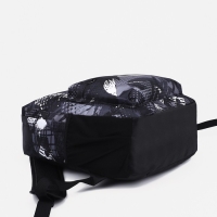 Рюкзак школьный из текстиля на молнии, наружный карман, цвет серый/чёрный Рюкзак школьный из текстиля на молнии, наружный карман, цвет серый/чёрный