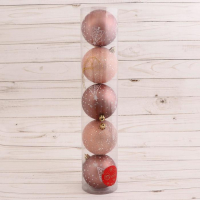 Набор шаров пластик d-8 см, 5 шт "Ёлочка" микс Набор шаров пластик d-8 см, 5 шт "Ёлочка" микс