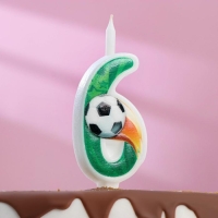 Свеча для торта "Футбольная", 10,2 см, зелёная цифра "6" Свеча для торта "Футбольная", 10,2 см, зелёная цифра "6"