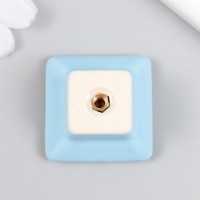 Ручка для шкатулки керамика, металл "Квадратик" голубая 3,3х3,3х2,1 см Ручка для шкатулки керамика, металл "Квадратик" голубая 3,3х3,3х2,1 см