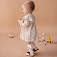 Платье с дл. рукавом Крошка Я Wildflowers, рост 62-68 см, бежевый