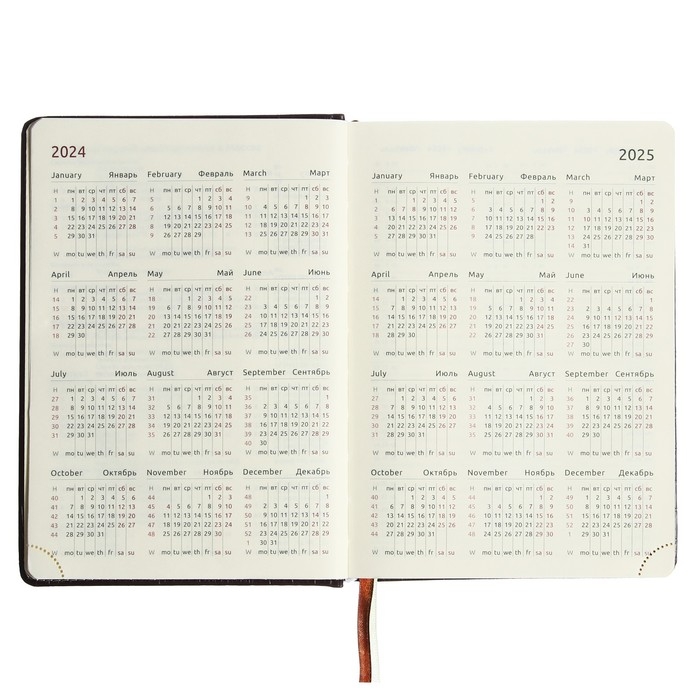 Ежедневник датированный 2024 A5 176 листов, deVENTE.Wild, твёрдая обложка из искусственной кожи, золотой срез, ляссе, кремовый блок 70 г/м2, тёмно-коричневый