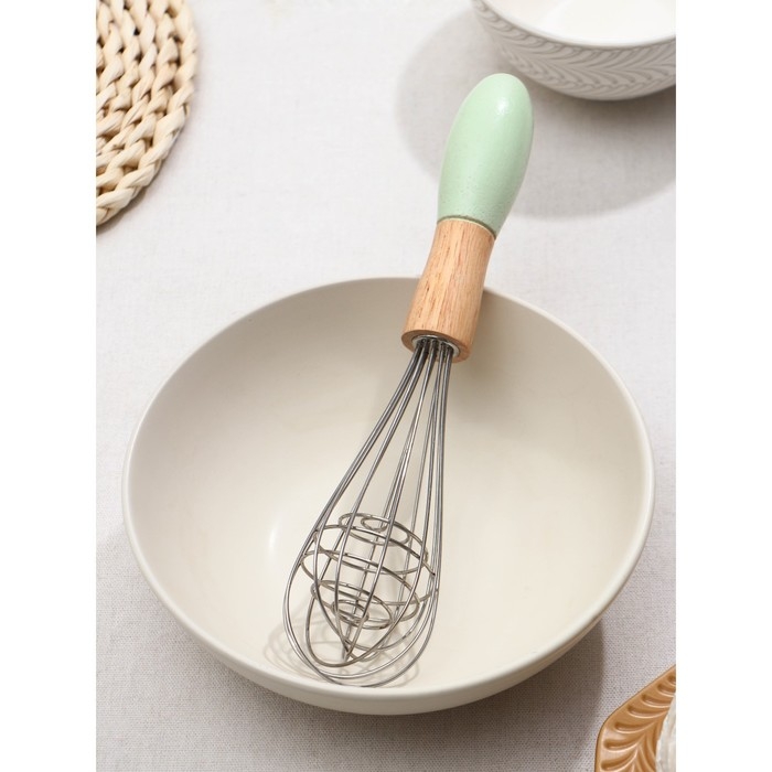 Венчик для взбивания Доляна &laquo;Камея&raquo;, 25&times;5,5 см, цвет зелёный