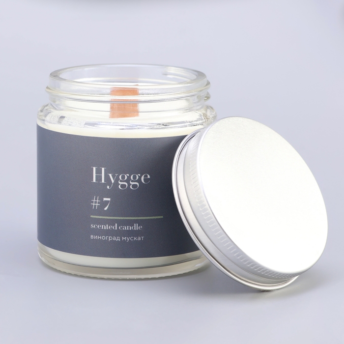 Свеча ароматическая Свеча ароматическая "Hygge" #7 Виноград Мускат, соевый воск, в банке, 90 г