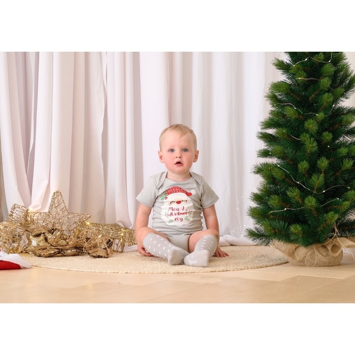 Боди детское Крошка Я &laquo;Мой первый НГ&raquo;, рост 74-80 см, цвет серый