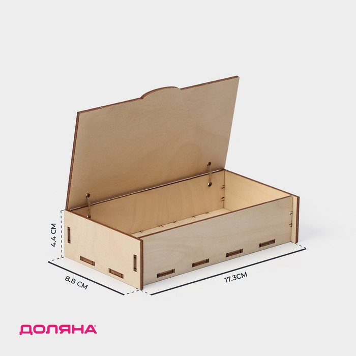 Ящик деревянный для хранения - чекница Доляна, 17,3×8,8×4,4 см Ящик деревянный для хранения - чекница Доляна, 17,3×8,8×4,4 см