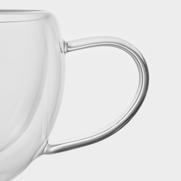 Набор стеклянных кружек с двойными стенками Magistro &laquo;Лиди&raquo;, 250 мл, 13,5&times;10&times;7,5 см, 2 шт