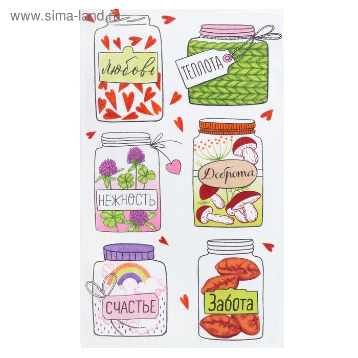 Полотенце кухонное &laquo;Любовь, теплота&raquo;, нежность 34*60 см