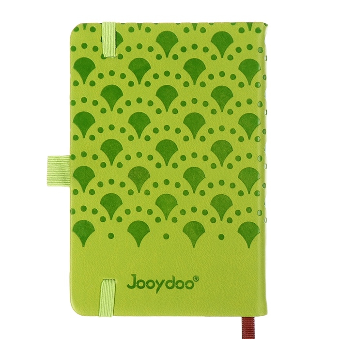 Ежедневник недатированный, формат А6, 100 листов, в клетку, обложка кожзам, на резинке, зелёный