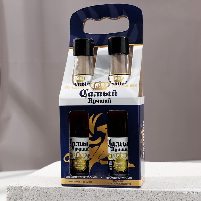 Новогодний подарочный набор косметики «Экстра мужик», гель для душа и шампунь для волос во флаконах пиво, 2 х 250 мл, Новый Год Новогодний подарочный набор косметики «Экстра мужик», гель для душа и шампунь для волос во флаконах пиво, 2 х 250 мл, Новый Год