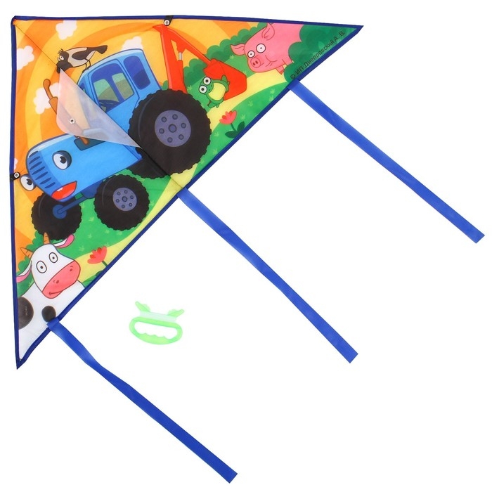 Воздушный змей &laquo;По полям&raquo;, Синий трактор, 50х80 см