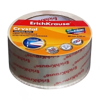 Клейкая лента упаковочная ErichKrause "Crystal", 48 мм х 50 м, 60 мкм, суперпрозрачная, цена за 1 шт.