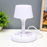 Настольная лампа "Эра" LED 5Вт 3000К-6000К 4 розетки 2хUSB2.0 МИКС 15х15х22см RISALUX Настольная лампа "Эра" LED 5Вт 3000К-6000К 4 розетки 2хUSB2.0 МИКС 15х15х22см RISALUX