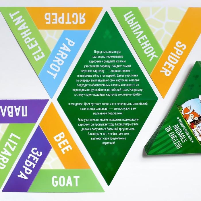 Настольная игра &laquo;Animals in English&raquo;, 36 карт, 7+