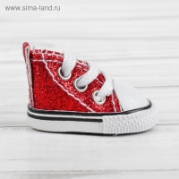 Кеды для кукол «Блёстки», длина подошвы: 5 см, цвет красный Кеды для кукол «Блёстки», длина подошвы: 5 см, цвет красный