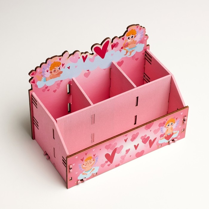 Органайзер для канцелярии Органайзер для канцелярии "Купидончики" 4 отделения 21х11х14,5