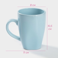 Кружка для чая Доляна &laquo;Пастель&raquo;, 280 мл, керамика, цвет голубой