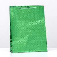 Новый год. Пакет подарочный, фольгированный, "Зеленый" 34 Х 26 Х 8 см. Новый год. Пакет подарочный, фольгированный, "Зеленый" 34 Х 26 Х 8 см.