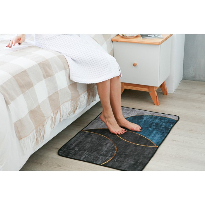 Коврик для дома Доляна &laquo;Мэни&raquo;, 60&times;90 см, цвет синий