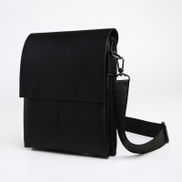 Сумка мужская через плечо TEXTURA, наружный карман, цвет чёрный