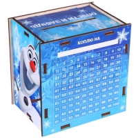 Копилка деревянная с цифрами, 12х12х8.6 см, Холодное сердце