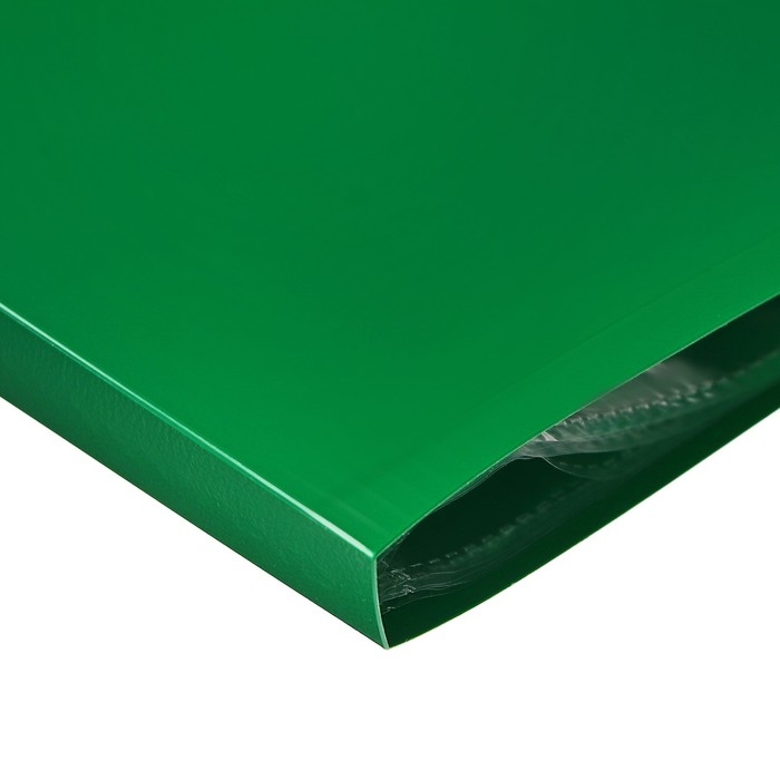 Папка с 10 вкладышами А4, 500 мкм, Calligrata, текстура "песок", зелёная