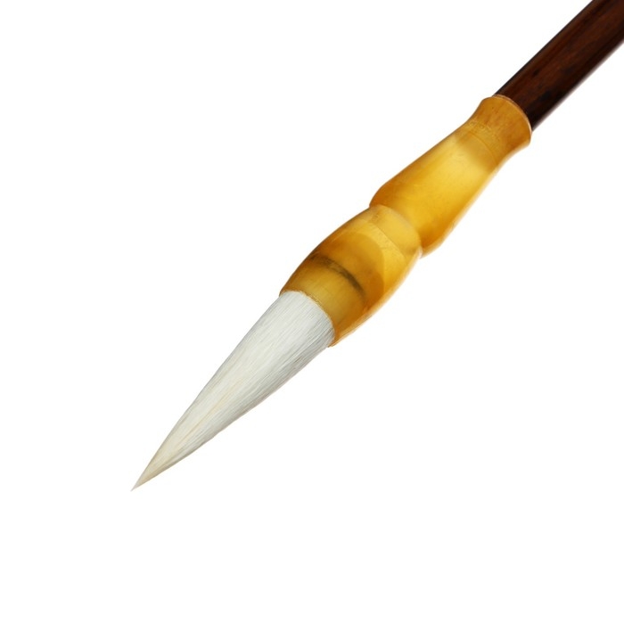 Кисть круглая для каллиграфии, коза, №2, ручка из дерева, в блистере Кисть круглая для каллиграфии, коза, №2, ручка из дерева, в блистере