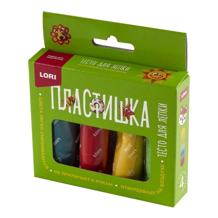 Тесто для лепки &laquo;Пластишка&raquo;, 4 цв. по 30 гр