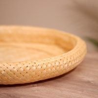 Тарелка плетёная, из бамбука 40х40х6 см