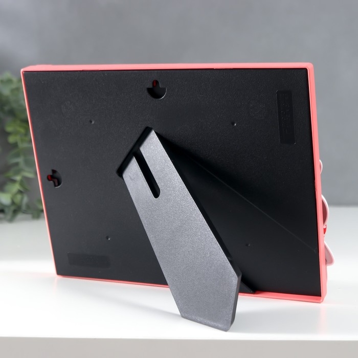 Фоторамка пластик 12х17 см Фоторамка пластик 12х17 см "Зайчик с сердечным деревом" розовая 24х18,5 см